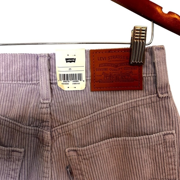 Levi's Buttonfront Corduroy Skirt- Purple Cord A-Line Mini Skirt- Size 25 - Picture 12 of 16
